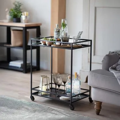 Portloe Drinks Trolley - Black image