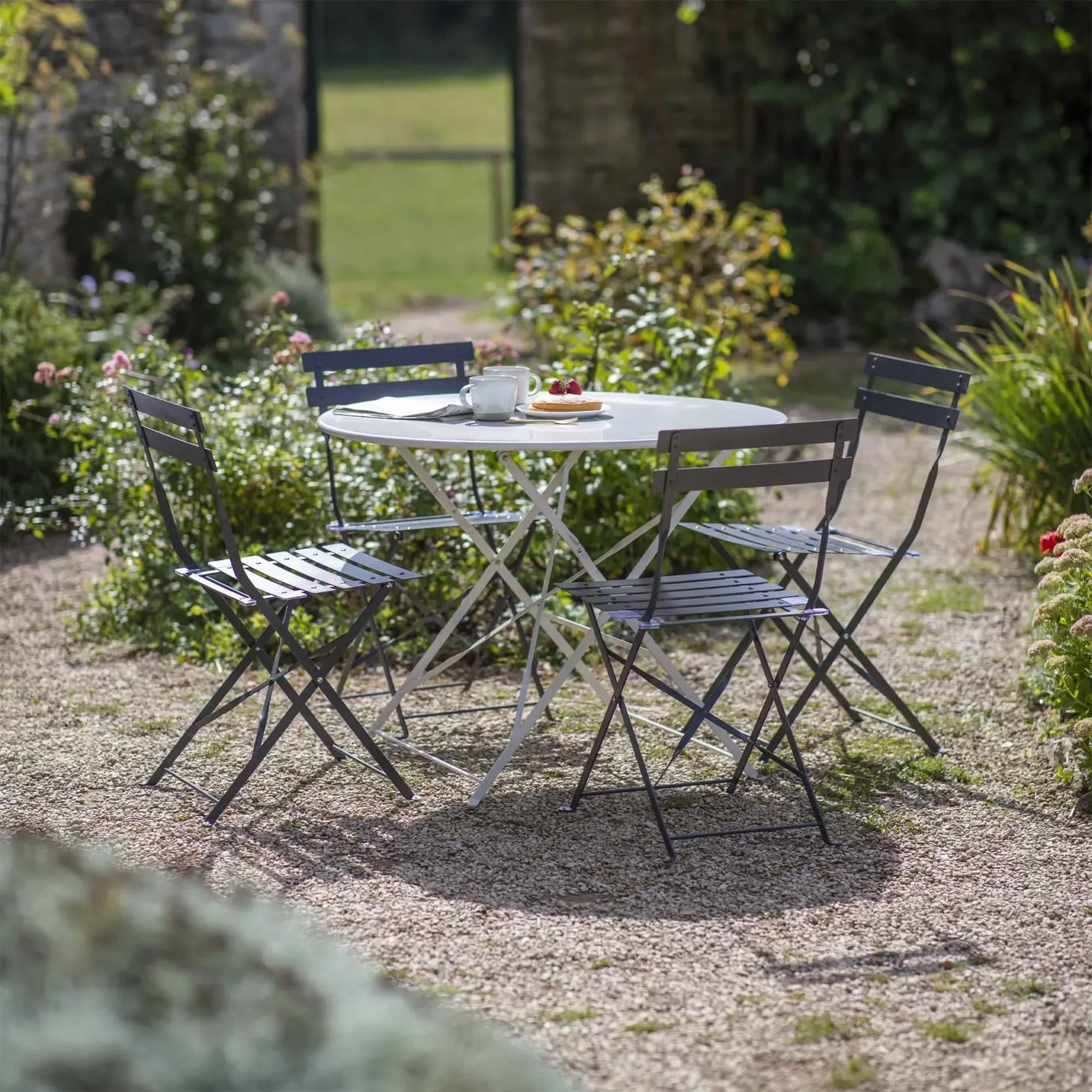 Rive Outdoor Droite Bistro Chairs Set of 2 - Carbon