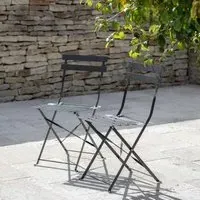 Rive Outdoor Droite Bistro Chairs Set of 2 - Carbon