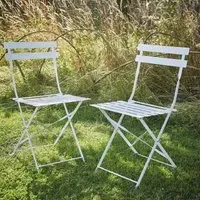 Rive Outdoor Droite Bistro Chairs Set of 2 - Chalk