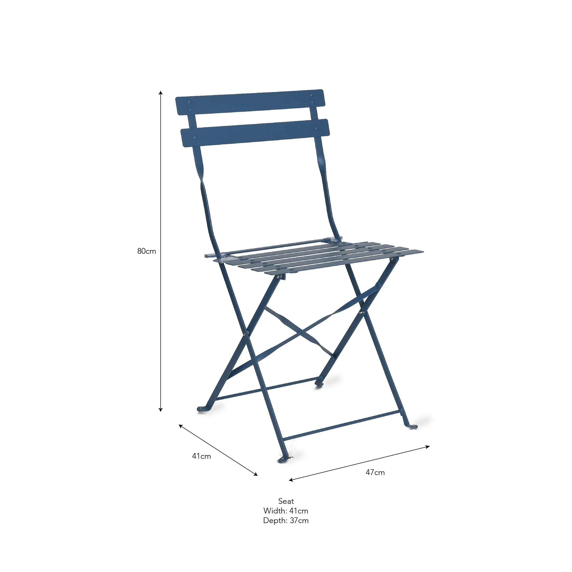 Rive Outdoor Droite Bistro Chairs Set of 2 - Cove Blue