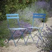 Rive Outdoor Droite Bistro Chairs Set of 2 - Cove Blue