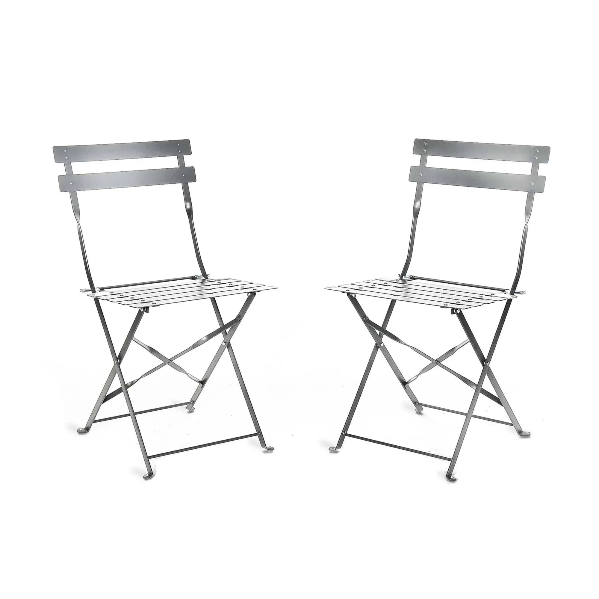 Rive Outdoor Droite Bistro Chairs Set of 2 - Silver