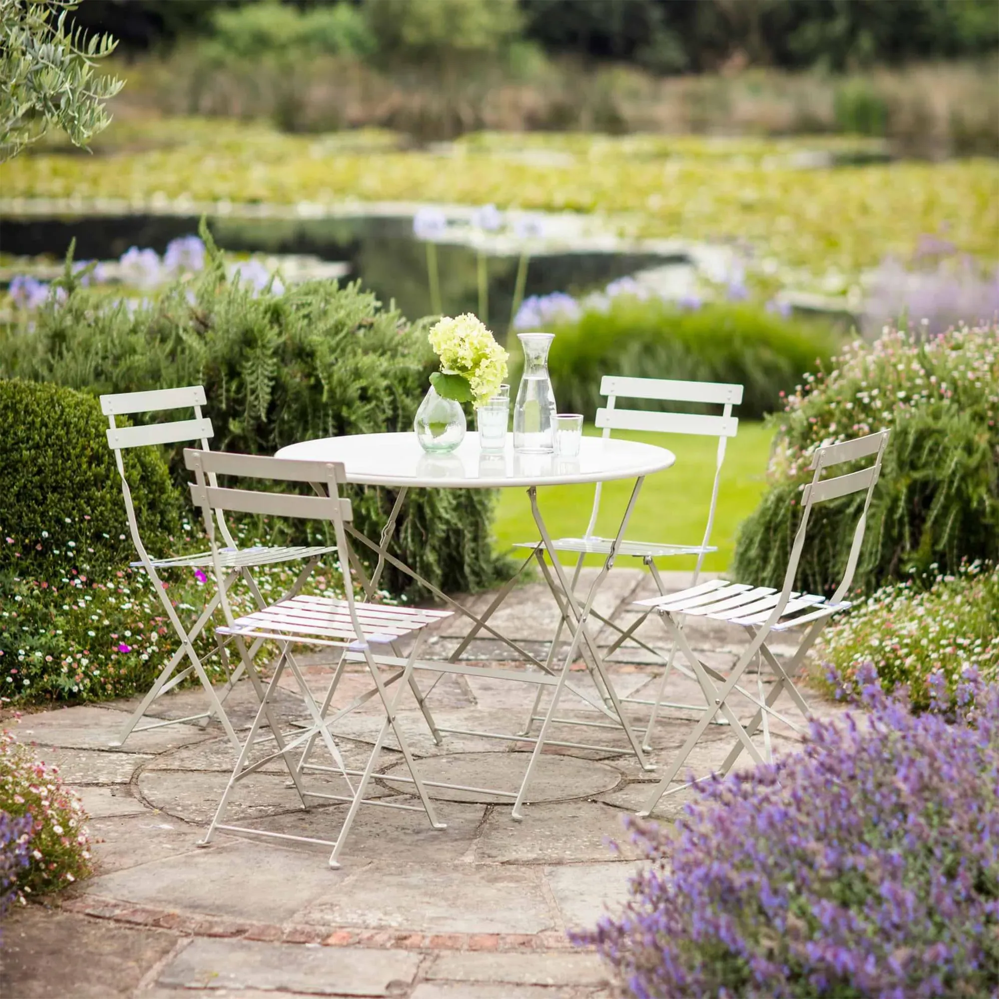 Rive Outdoor Droite Large Bistro Set - Chalk