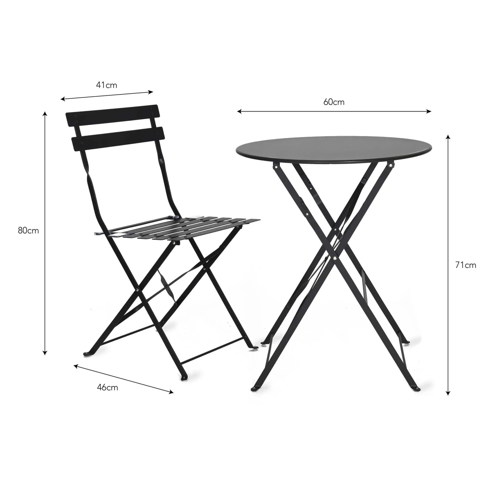 Rive Outdoor Droite Small Bistro Set - Carbon