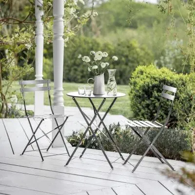 Rive Outdoor Droite Small Bistro Set - Silver