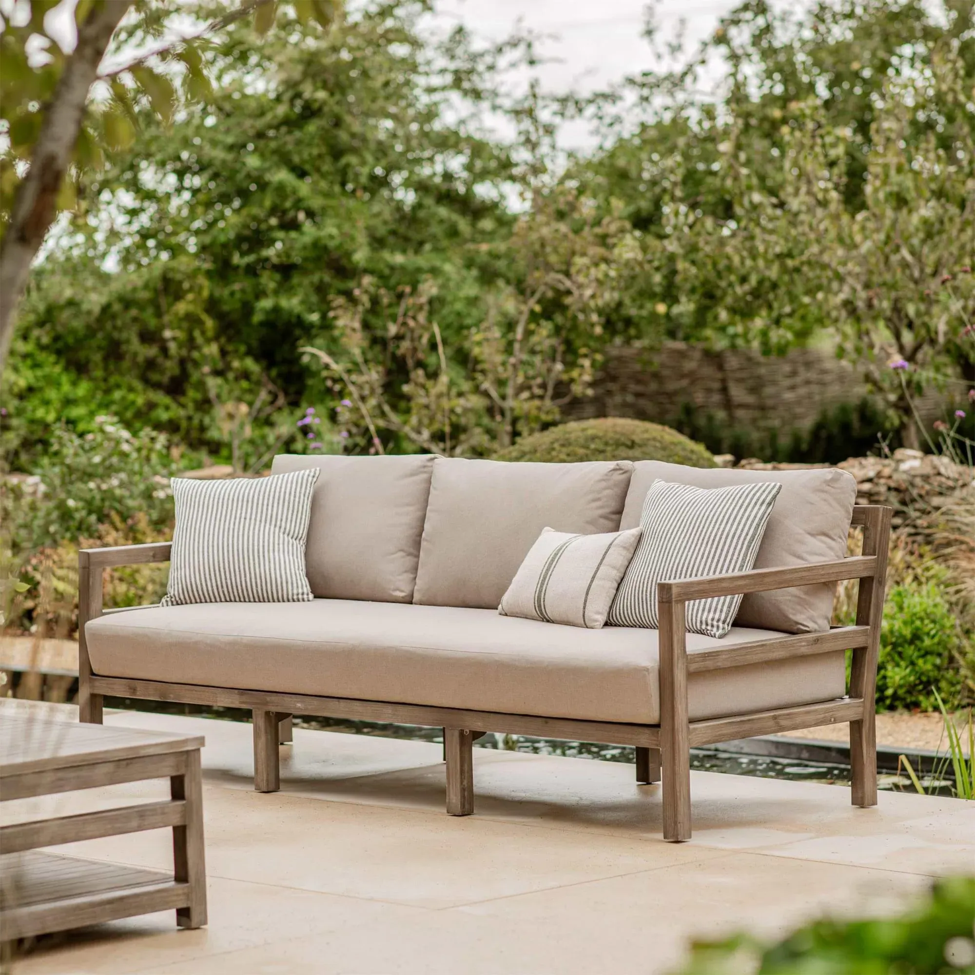 Sandridge 3-Seater Outdoor Sofa Set - Natural, Acacia Wood