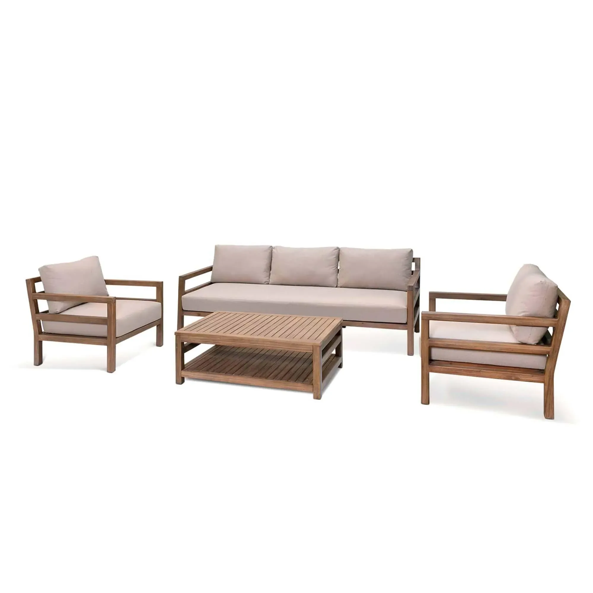 Sandridge 3-Seater Outdoor Sofa Set - Natural, Acacia Wood