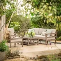 Sandridge 3-Seater Outdoor Sofa Set - Natural, Acacia Wood
