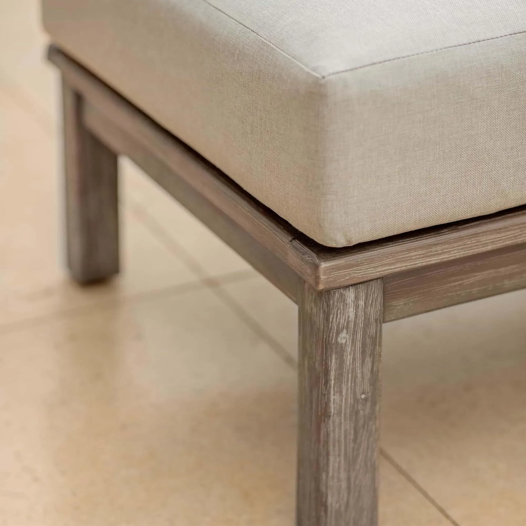 Sandridge Outdoor Ottoman - Natural, Acacia Wood