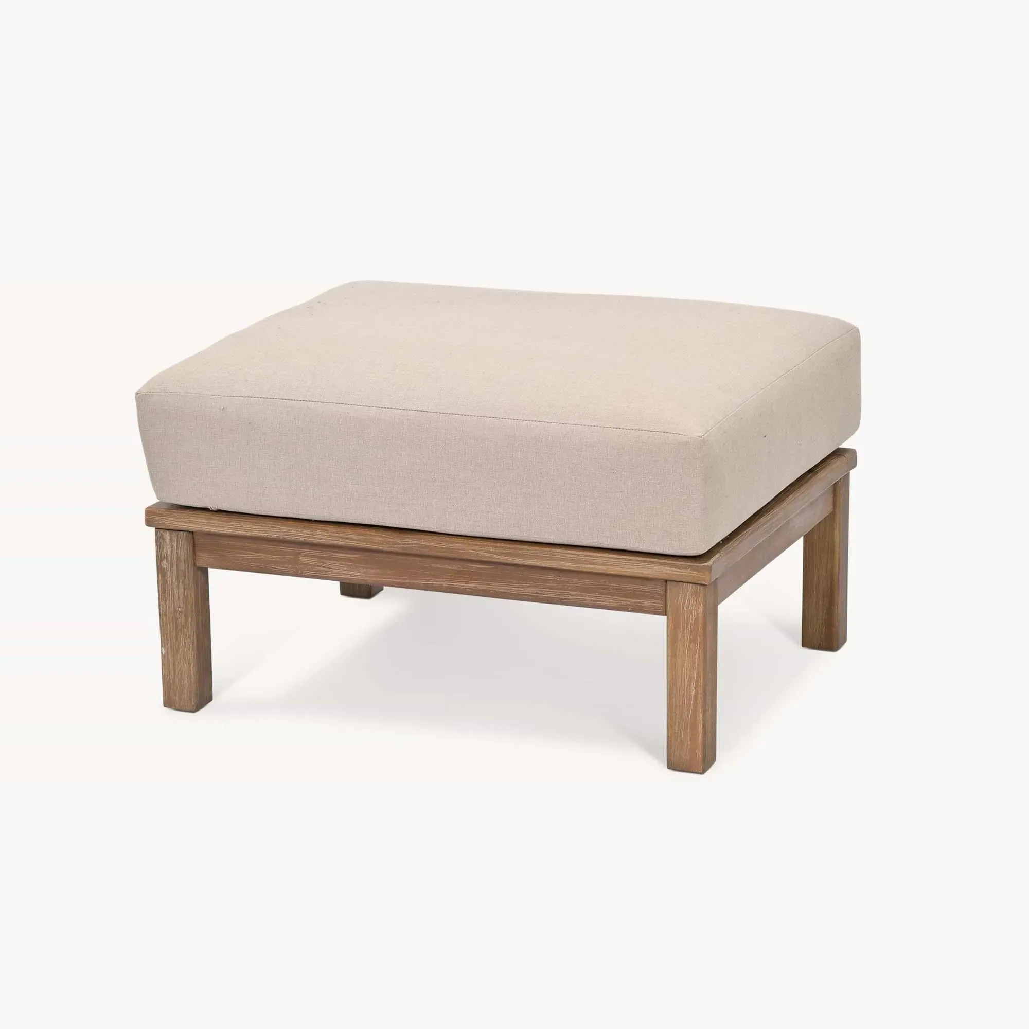 Sandridge Outdoor Ottoman - Natural, Acacia Wood