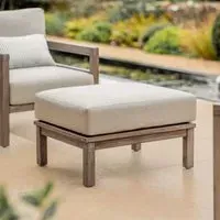 Sandridge Outdoor Ottoman - Natural, Acacia Wood