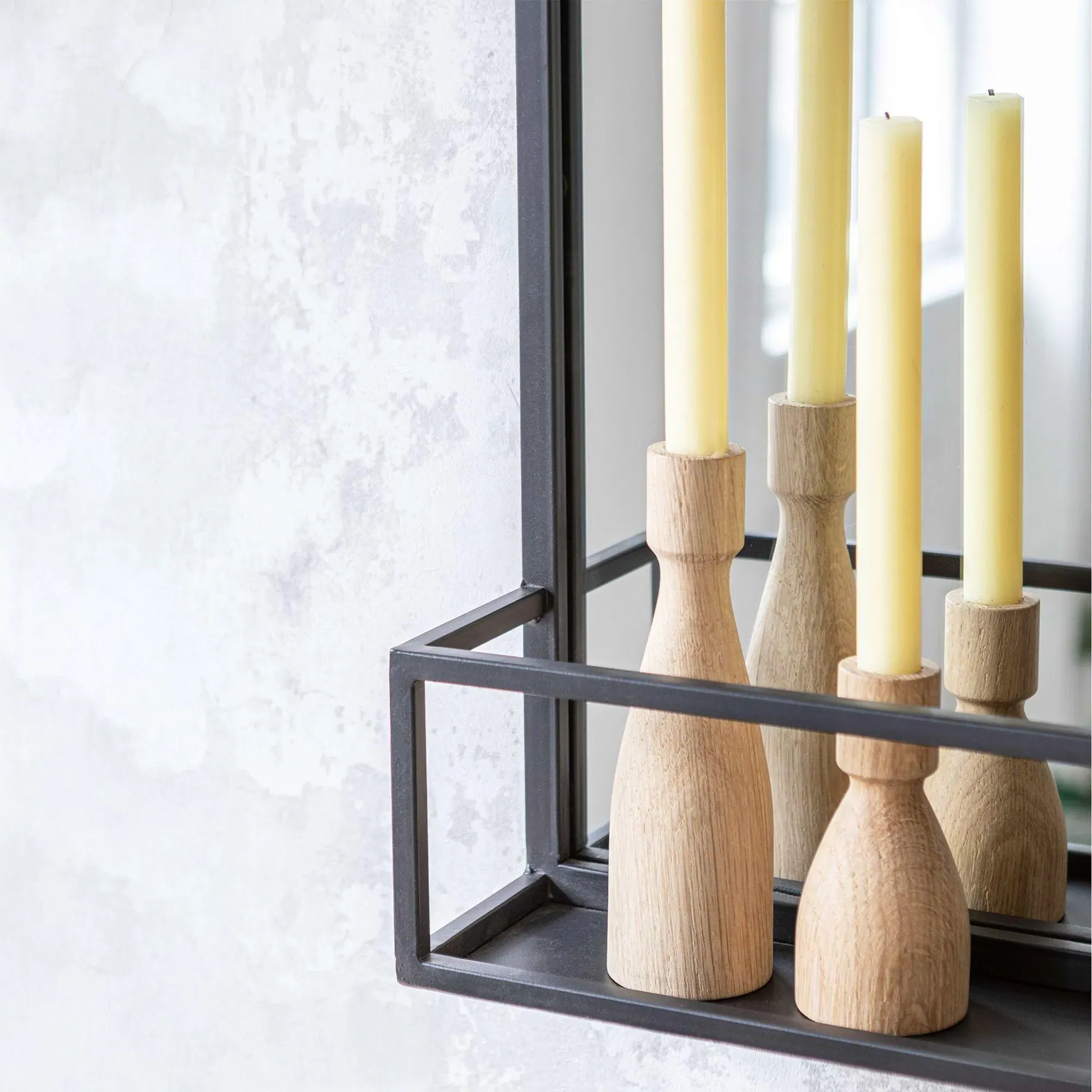 Sapperton Mirror with Shelf - Black