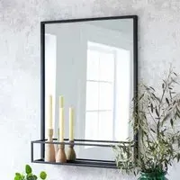 Sapperton Mirror with Shelf - Black