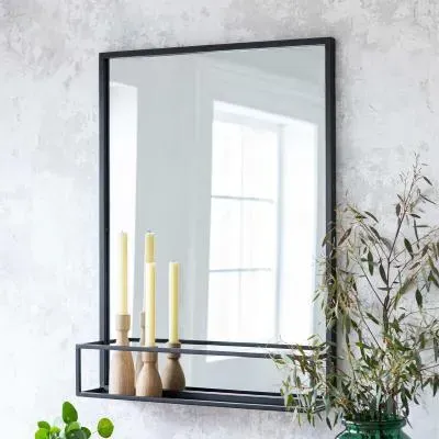 Sapperton Mirror with Shelf - Black image