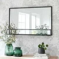 Sapperton Wide Mirror with Shelf - Black