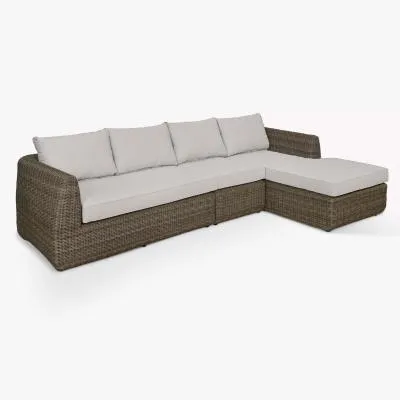 Skala Corner Outdoor Sofa Set - Dark Natural, Rattan