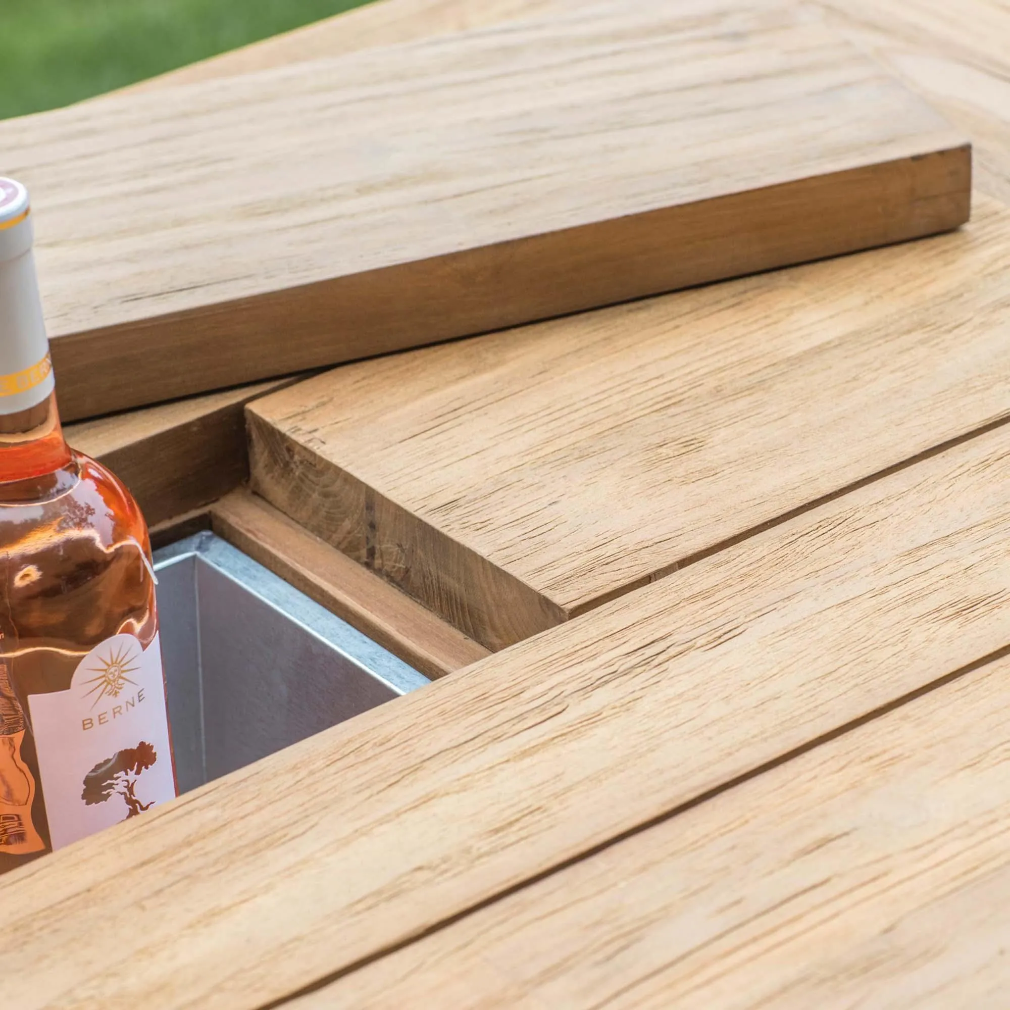 St Mawes 180cm Outdoor Bar Table with Trough - Natural, Teak