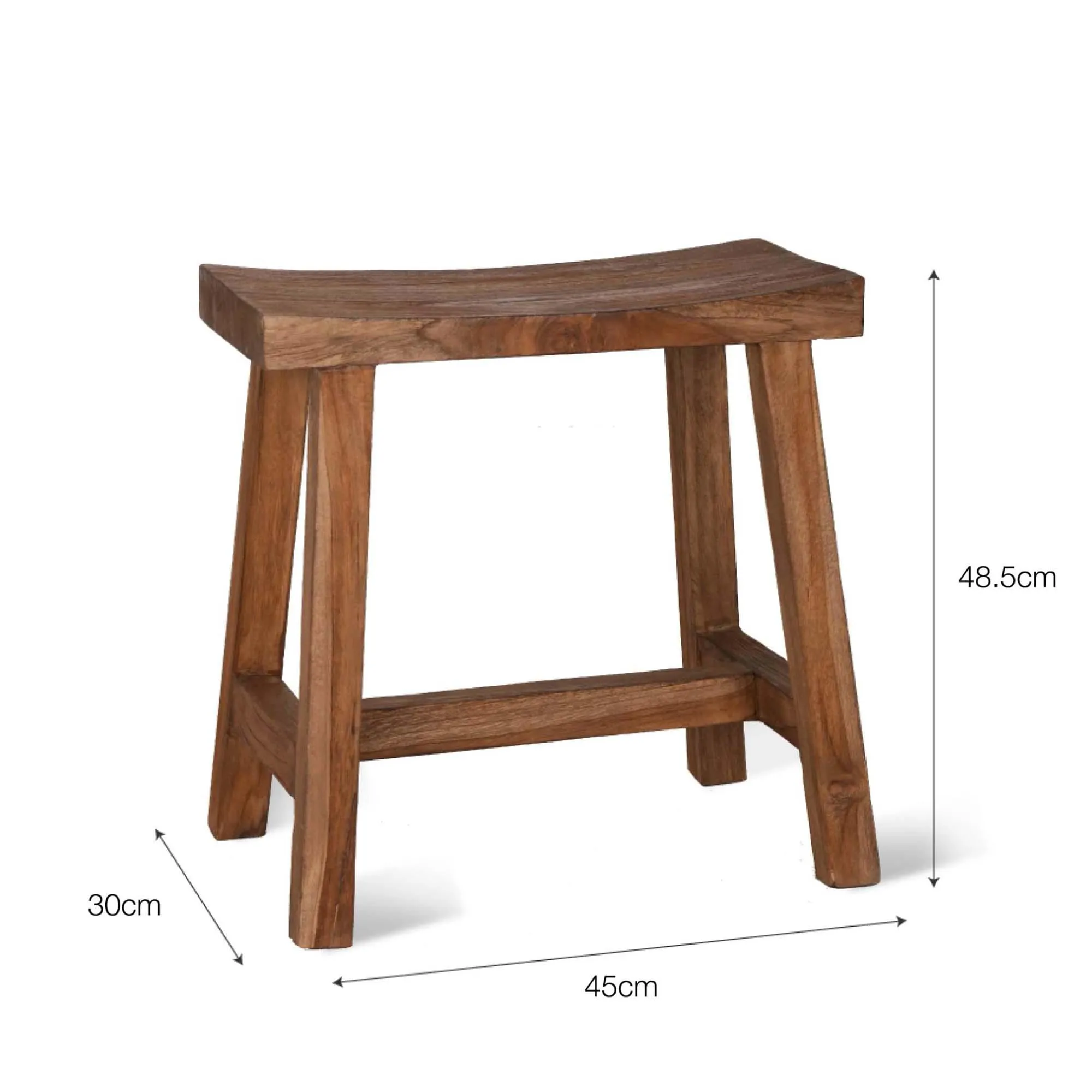St Mawes Outdoor Stool - Natural, Teak