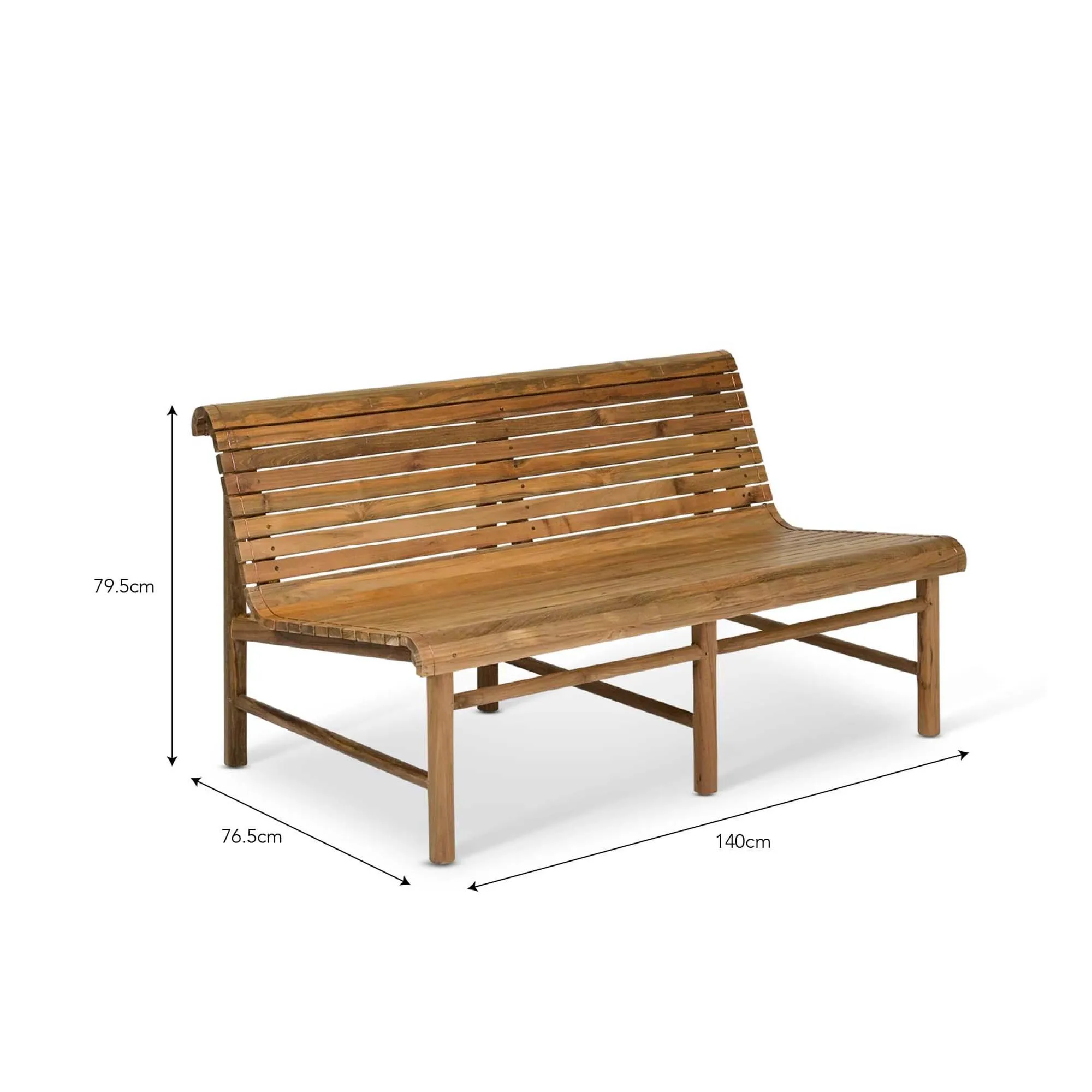 Station Double Outdoor Bench - Natural