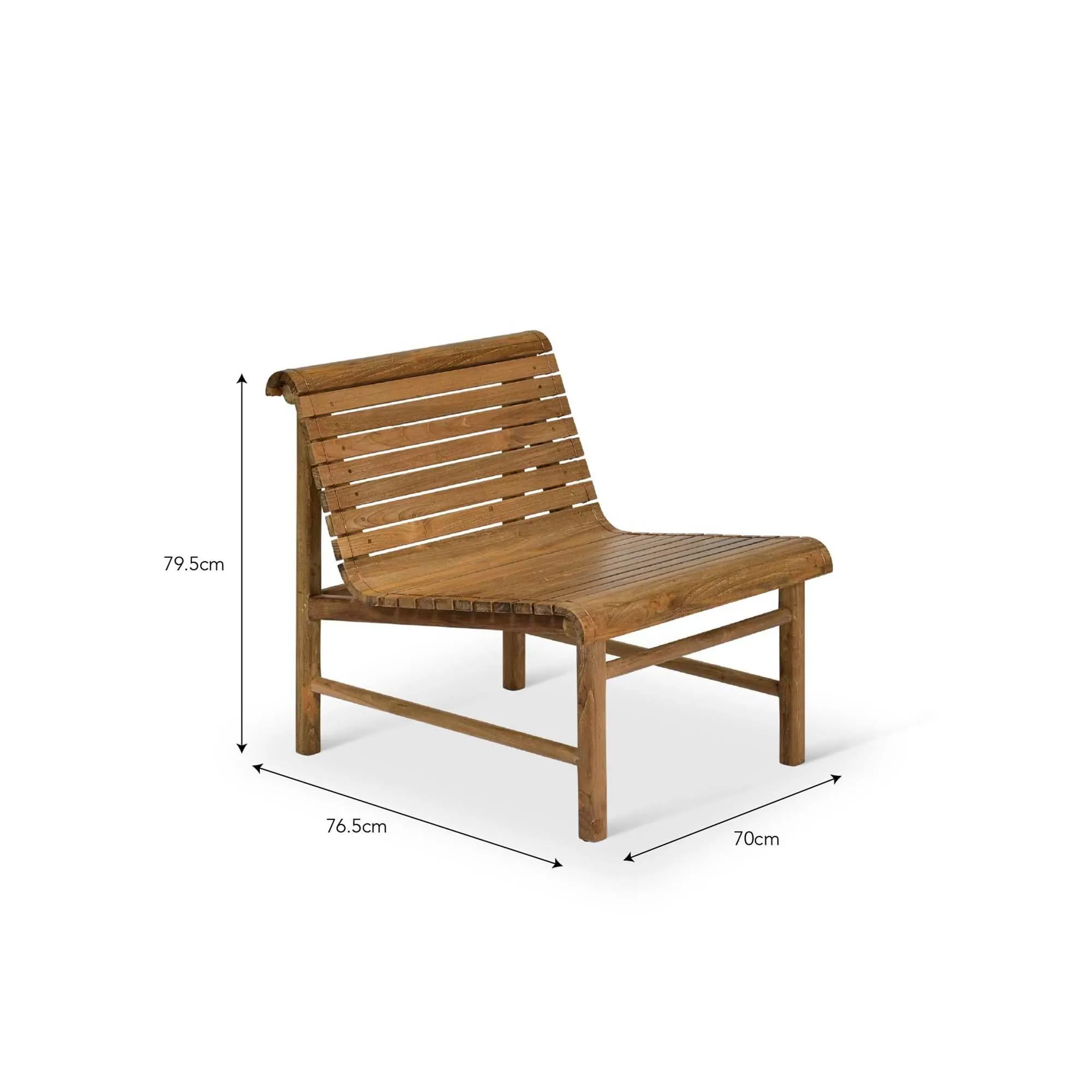 Station Single Outdoor Bench - Natural