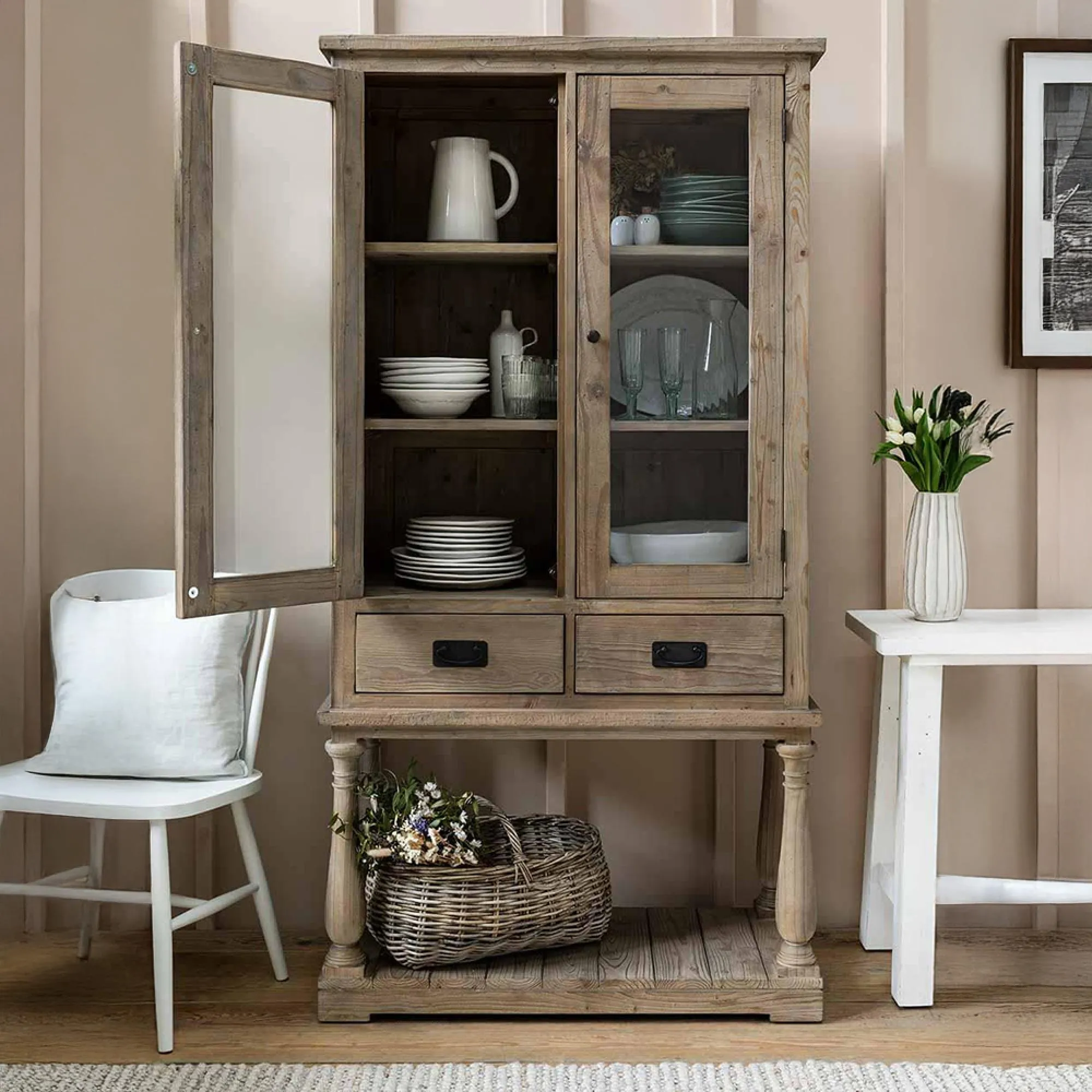 Topsham Glass Display Unit - Natural