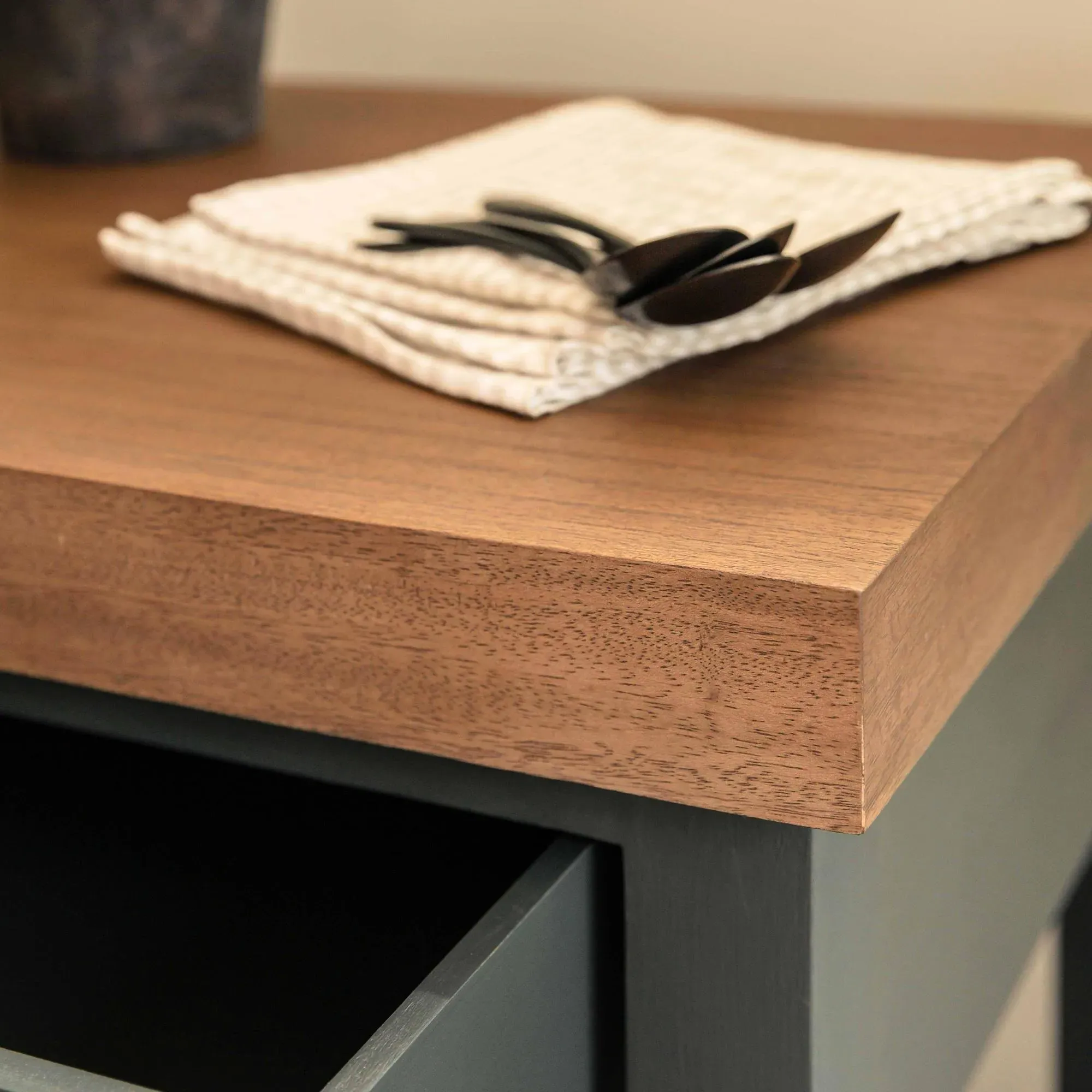 Walcote Butchers Block - Forest Green, Wood