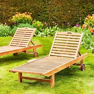 Winchcombe Outdoor Teak Sun Lounger - Teak image