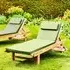 Winchcombe Outdoor Teak Sun Lounger with Cushion - Green