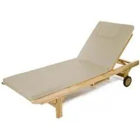 Winchcombe Outdoor Teak Sun Lounger with Cushion - Natural