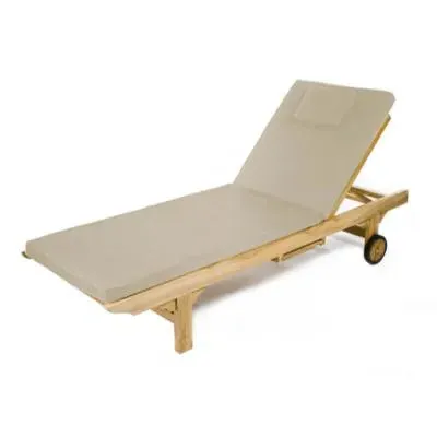 Winchcombe Outdoor Teak Sun Lounger with Cushion - Natural
