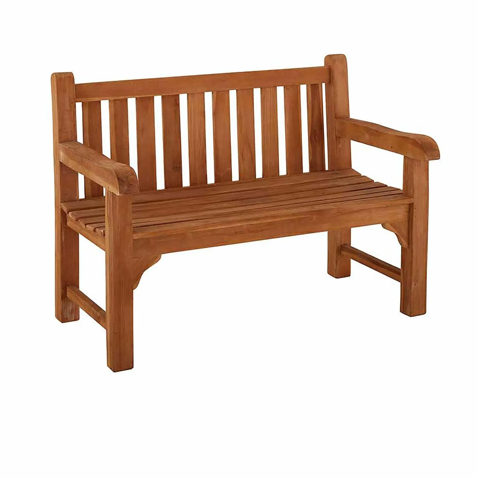 Windsor 2-Seater Outdoor Bench - Brown, Teak
