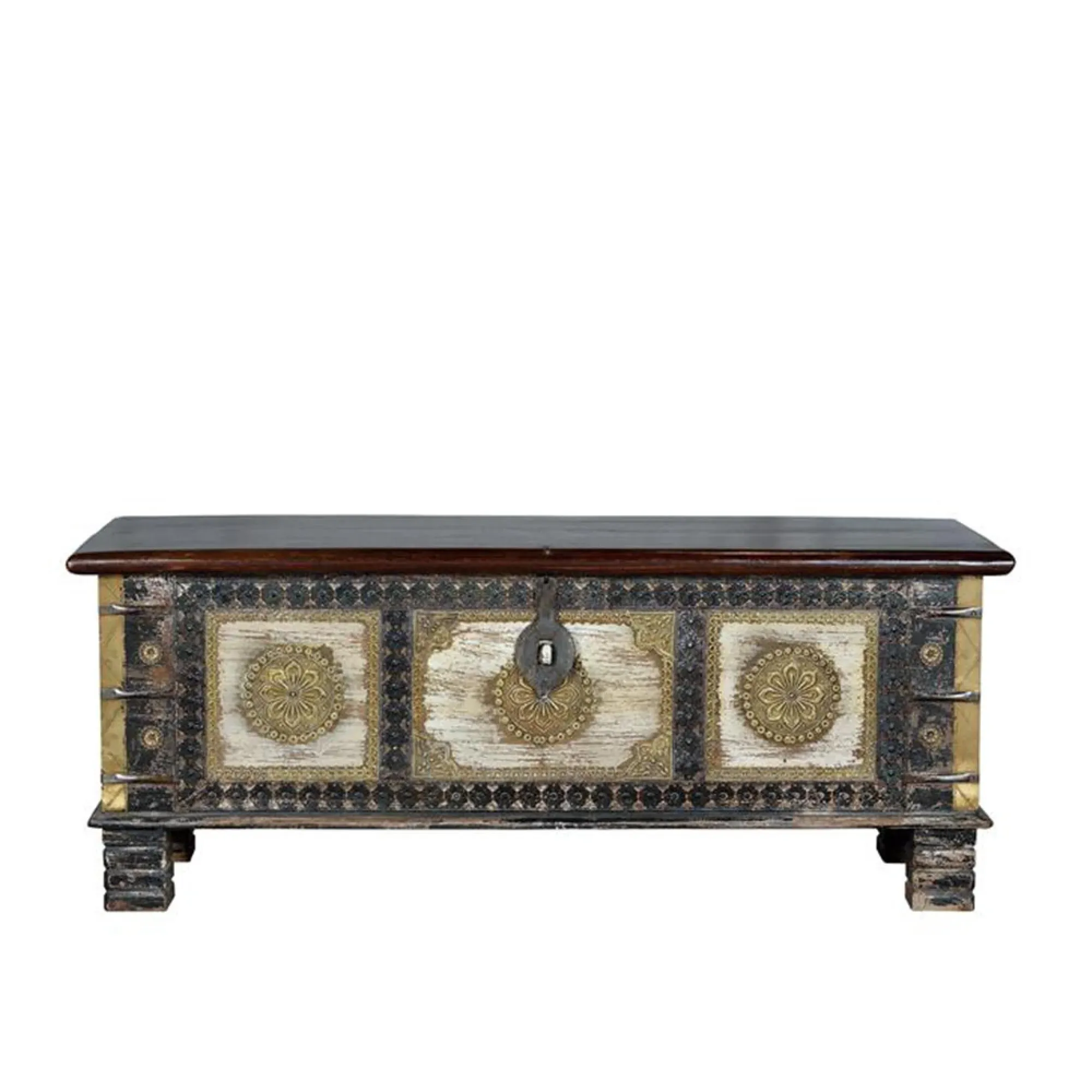 Alpen Carved Storage Trunk - Walnut, Mango Wood