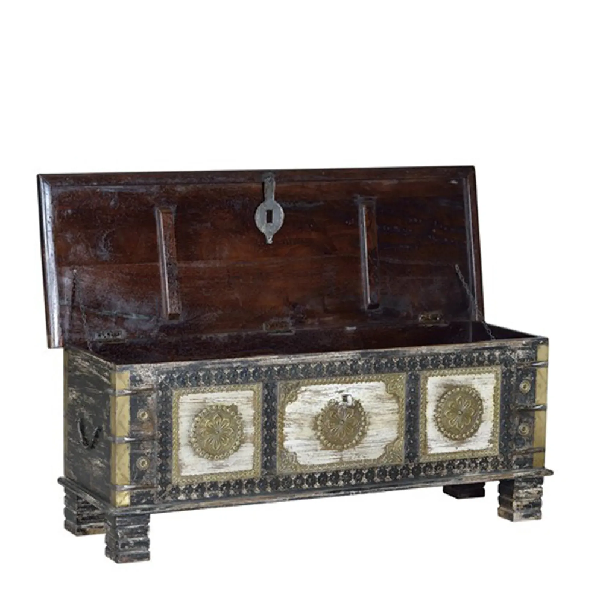 Alpen Carved Storage Trunk - Walnut, Mango Wood