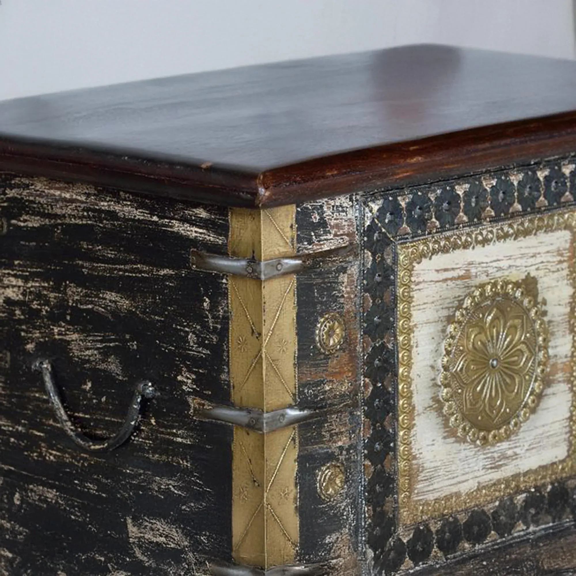 Alpen Carved Storage Trunk - Walnut, Mango Wood