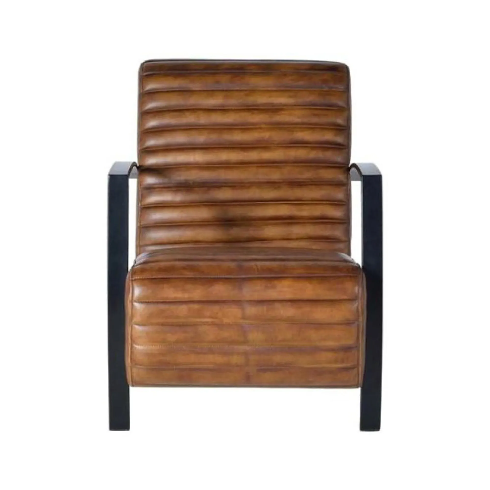 Anacoco Leather Upholstered Armchair - Brown