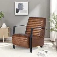 Anacoco Leather Upholstered Armchair - Brown