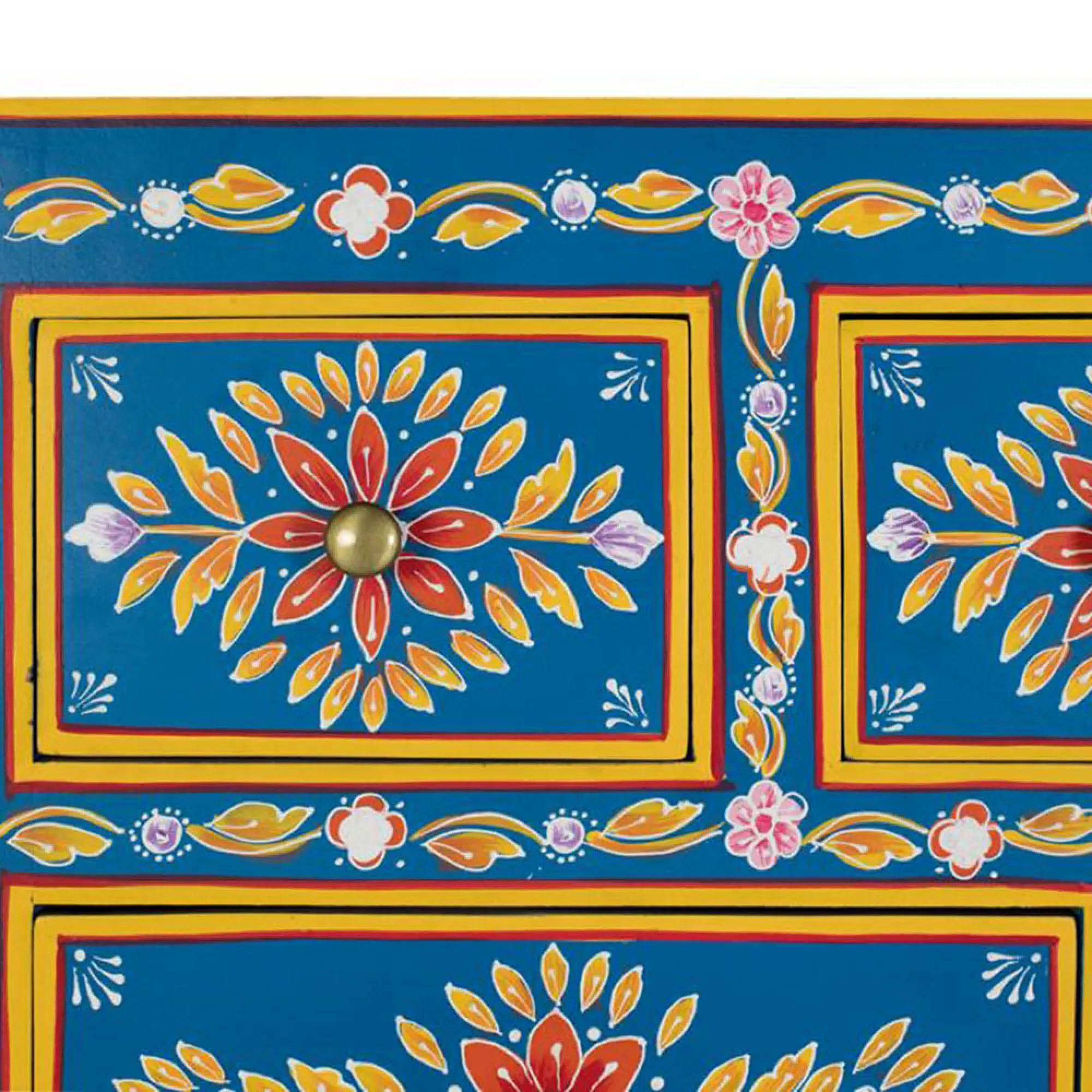 Ancona 2 Door Medium Highboard - Blue, Mango Wood