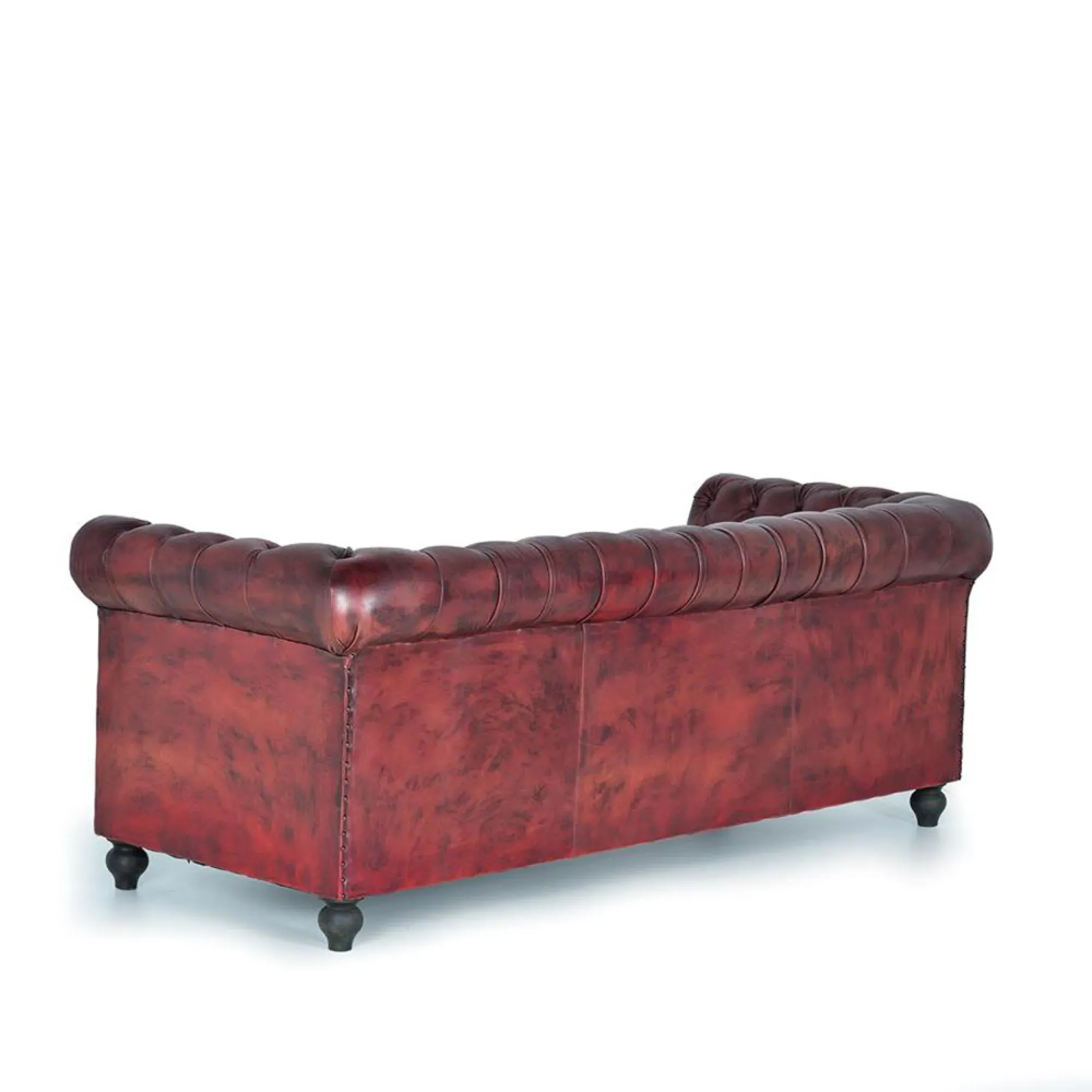 Angwin 3-Seater Chester Sofa - Brown, Leather