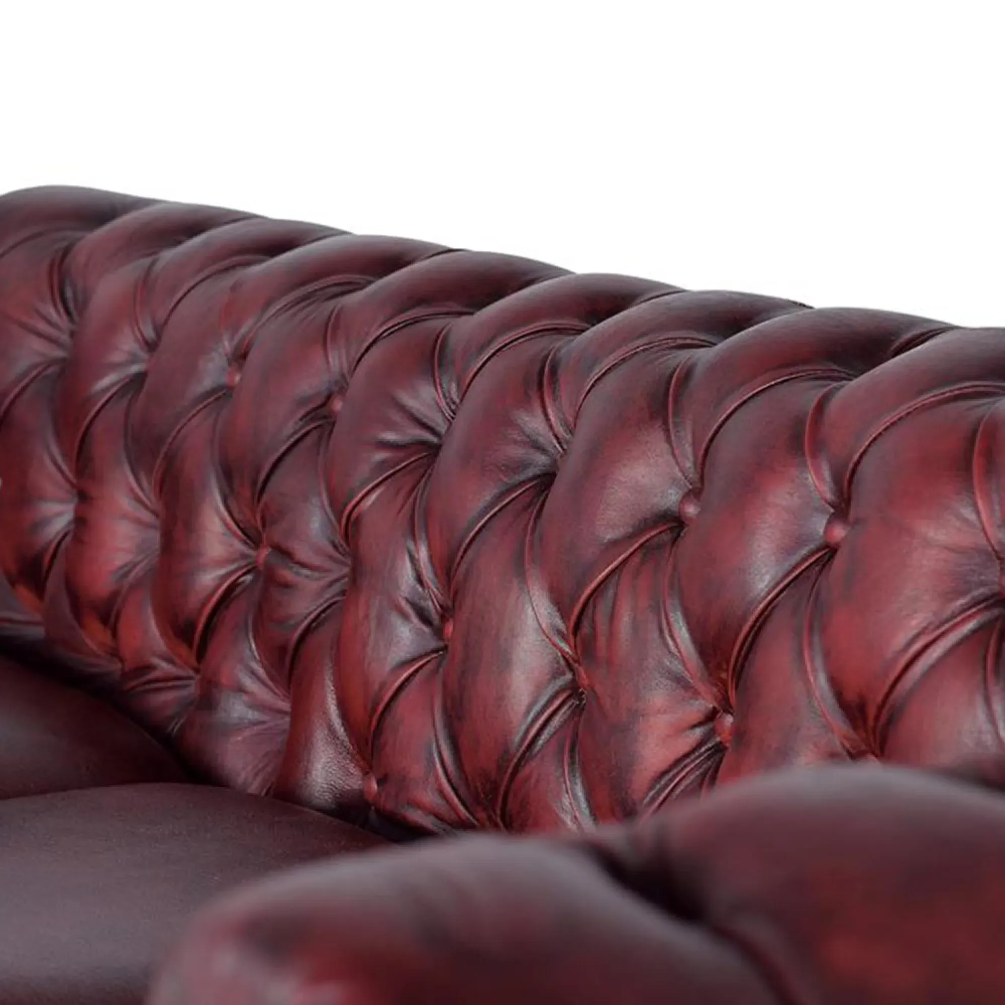 Angwin 3-Seater Chester Sofa - Brown, Leather