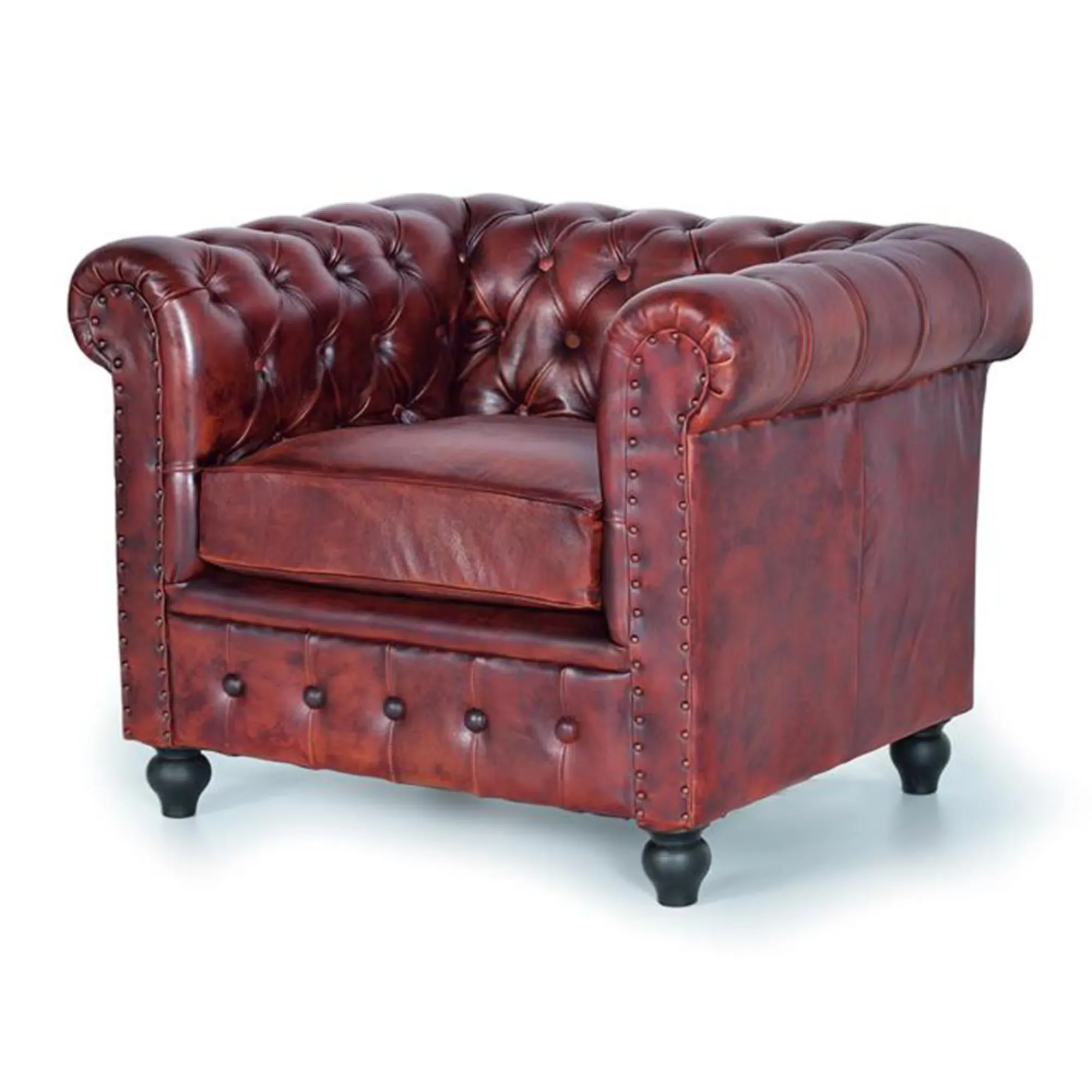 Angwin Chester Armchair - Brown, Leather