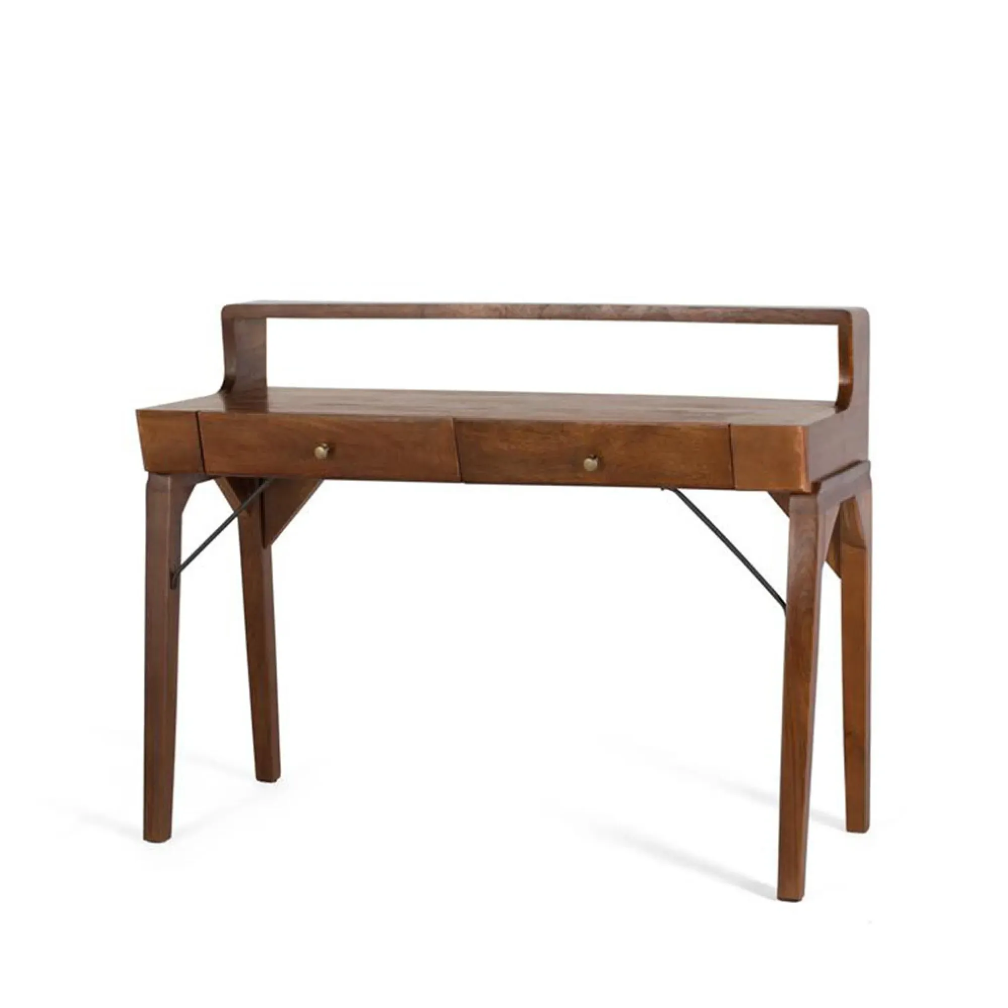 Aosta 2 Drawer Desk - Walnut, Mango Wood