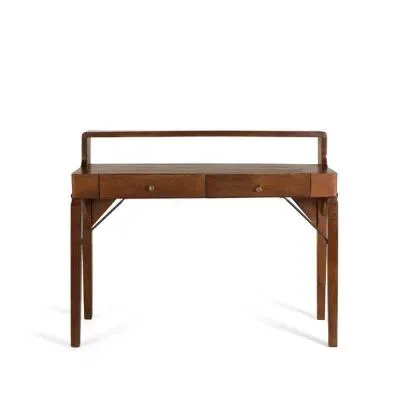 Aosta 2 Drawer Desk - Walnut, Mango Wood