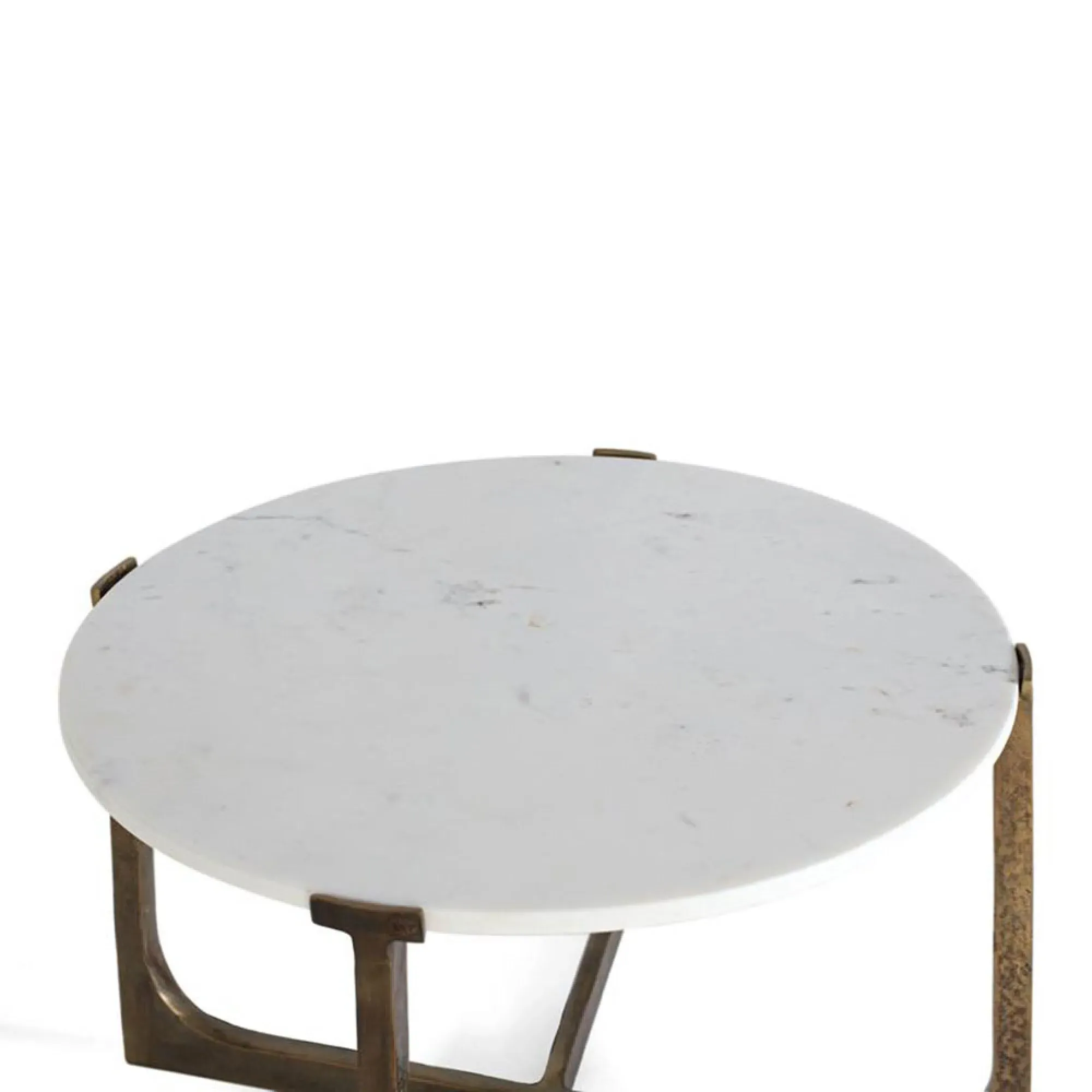 Aosta Round Coffee Table - White, Marble