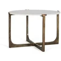 Aosta Round Coffee Table - White, Marble