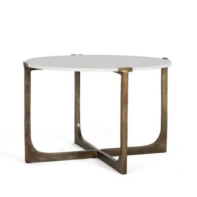 Aosta Round Coffee Table - White, Marble image