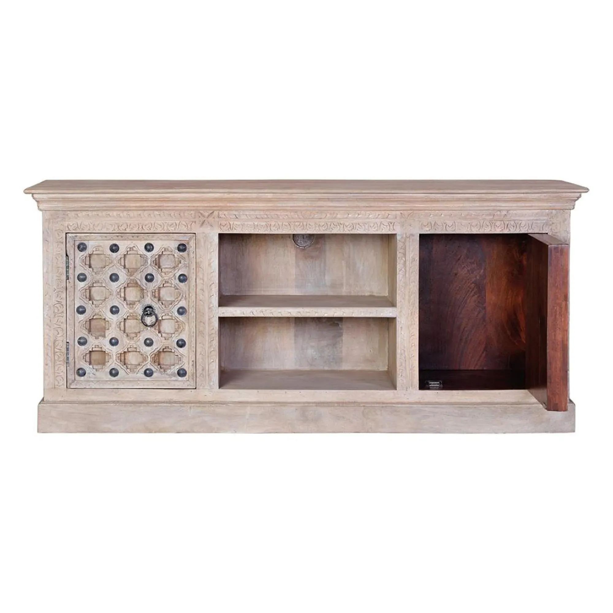 Arezzo 2 Door TV Unit - Natural, Mango Wood