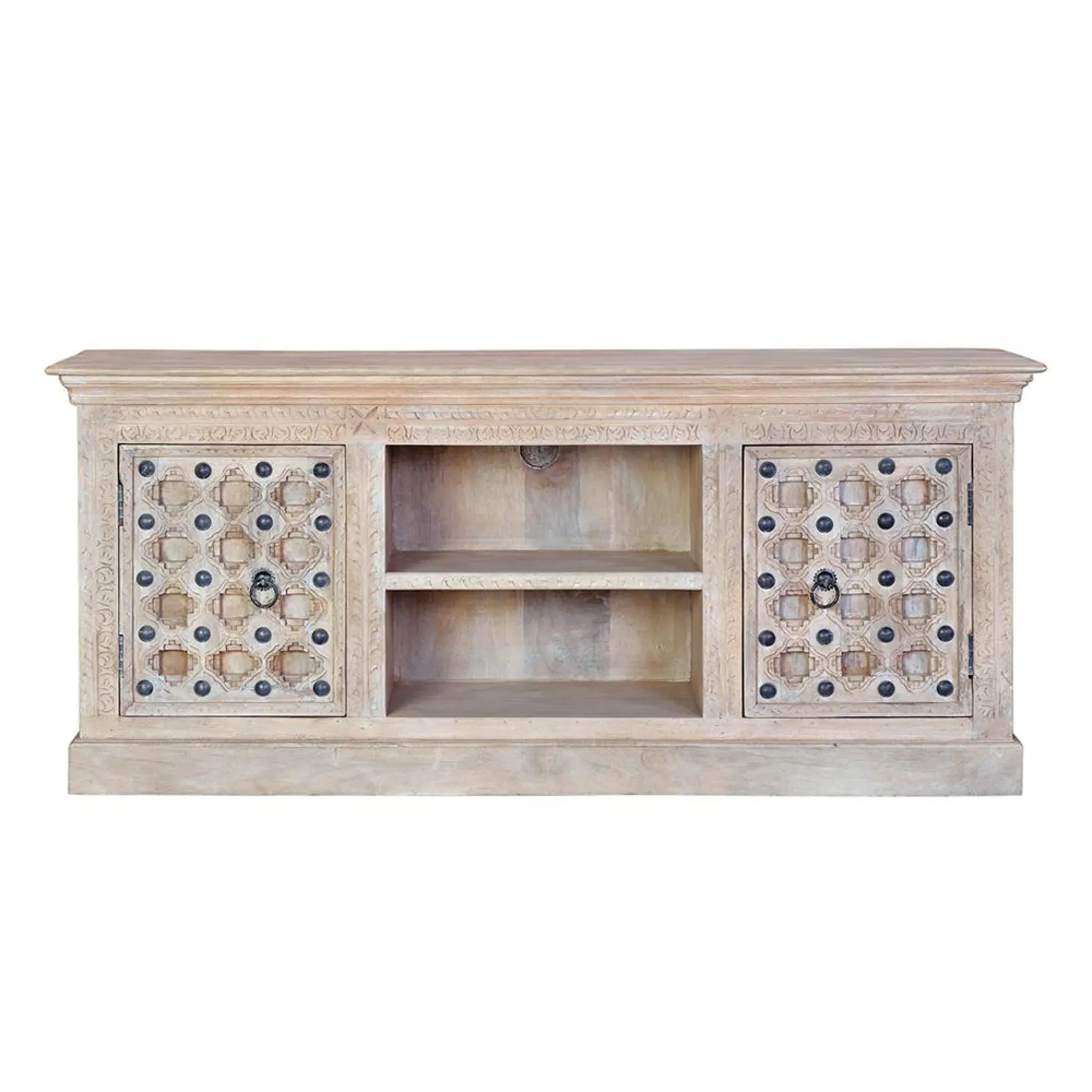 Arezzo 2 Door TV Unit - Natural, Mango Wood
