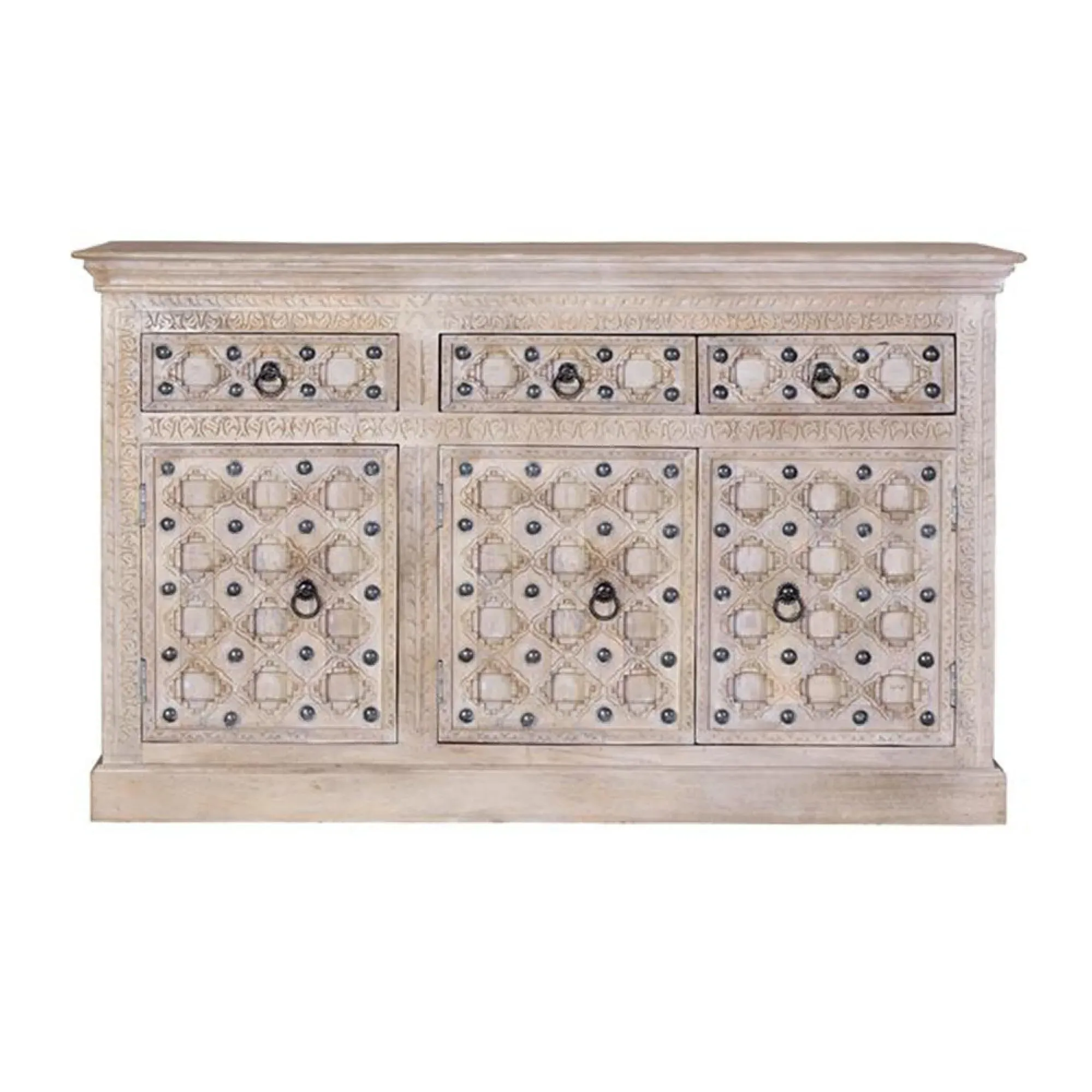 Arezzo 3 Door Medium Sideboard - Natural, Mango Wood