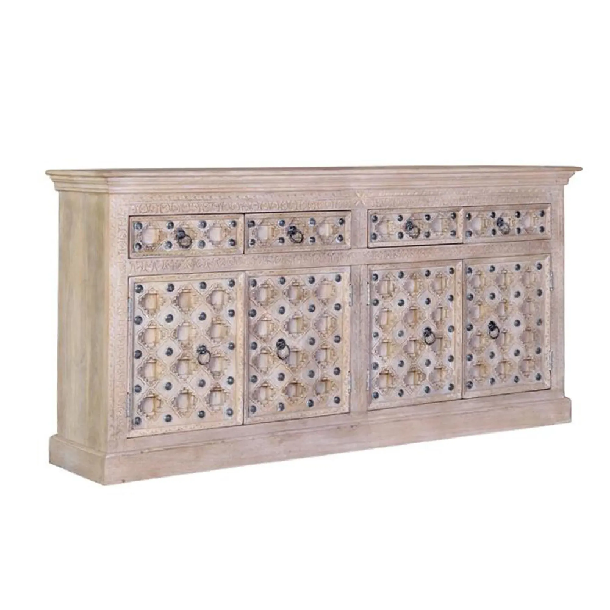 Arezzo 4 Door Sideboard - Natural, Mango Wood